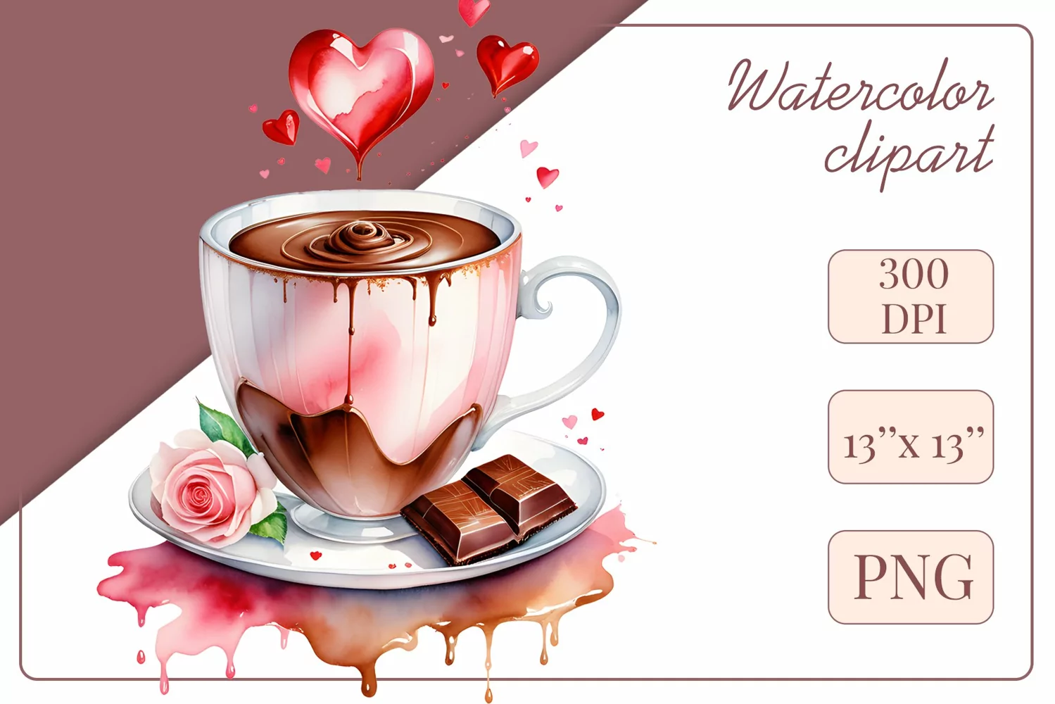 Explore stunning watercolor coffee cup art featuring delicate hearts, ideal for romantic occasions like weddings or heartfelt greetings. Perfect for adding warmth to cafe decor or crafting cozy designs. Find inspiration with our romantic coffee cliparts.