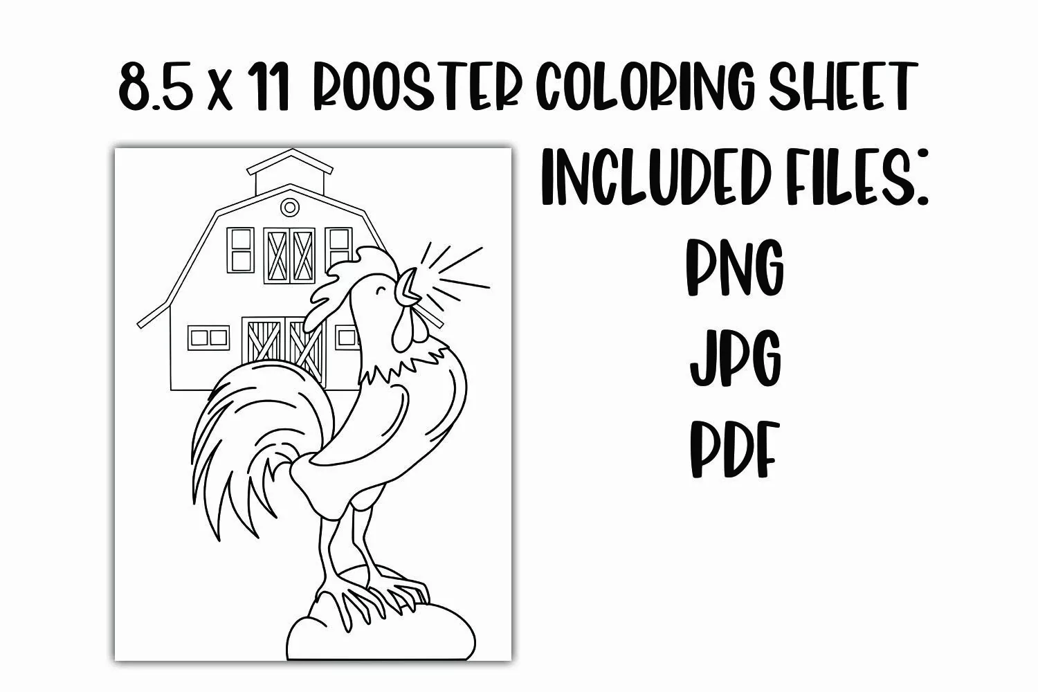Rooster Coloring Sheet product image 1