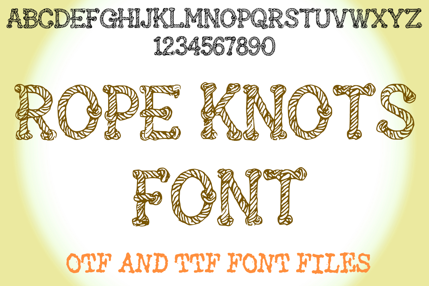 Rope Knots Lettering ABC Text Font Alphabet Coastal OTF Type