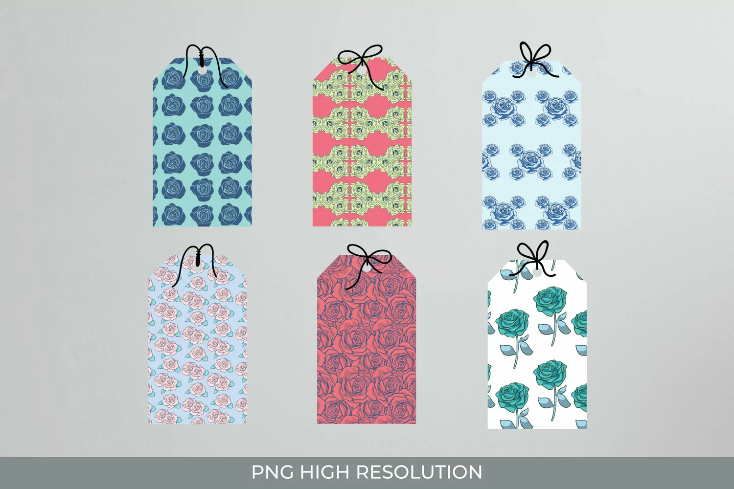 Rose Patterned Shaped Tags product image 1