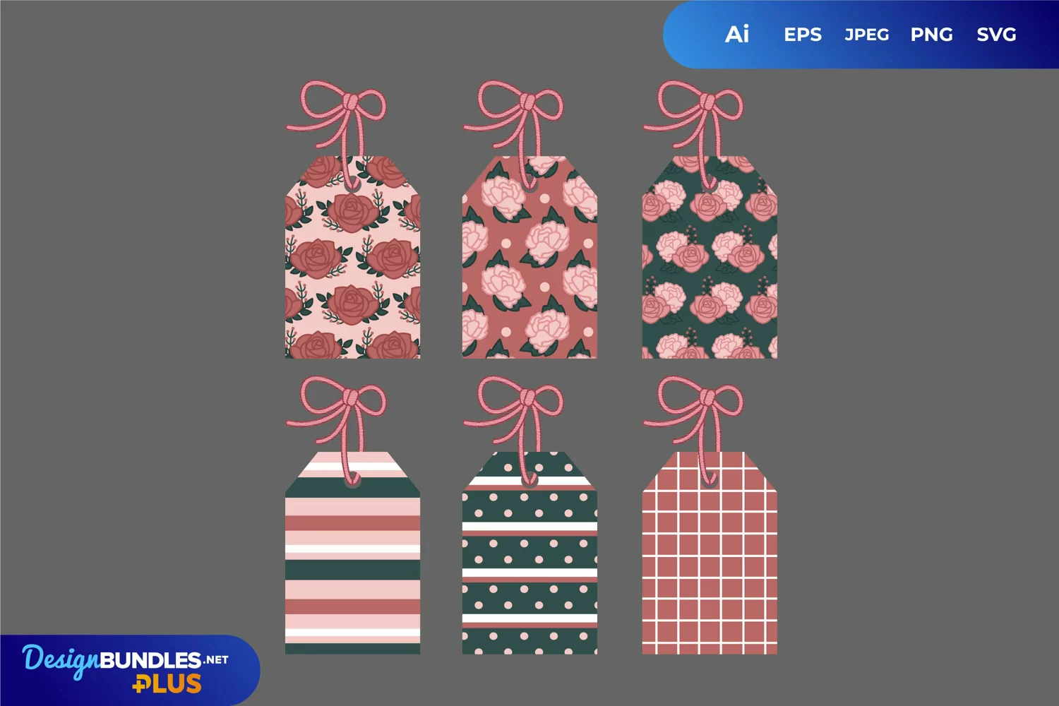 Rose Patterned Shaped Tags product image 1