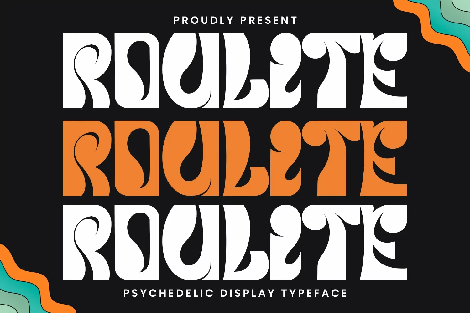 Roulite Psychedelic Display Typeface Font product image 1