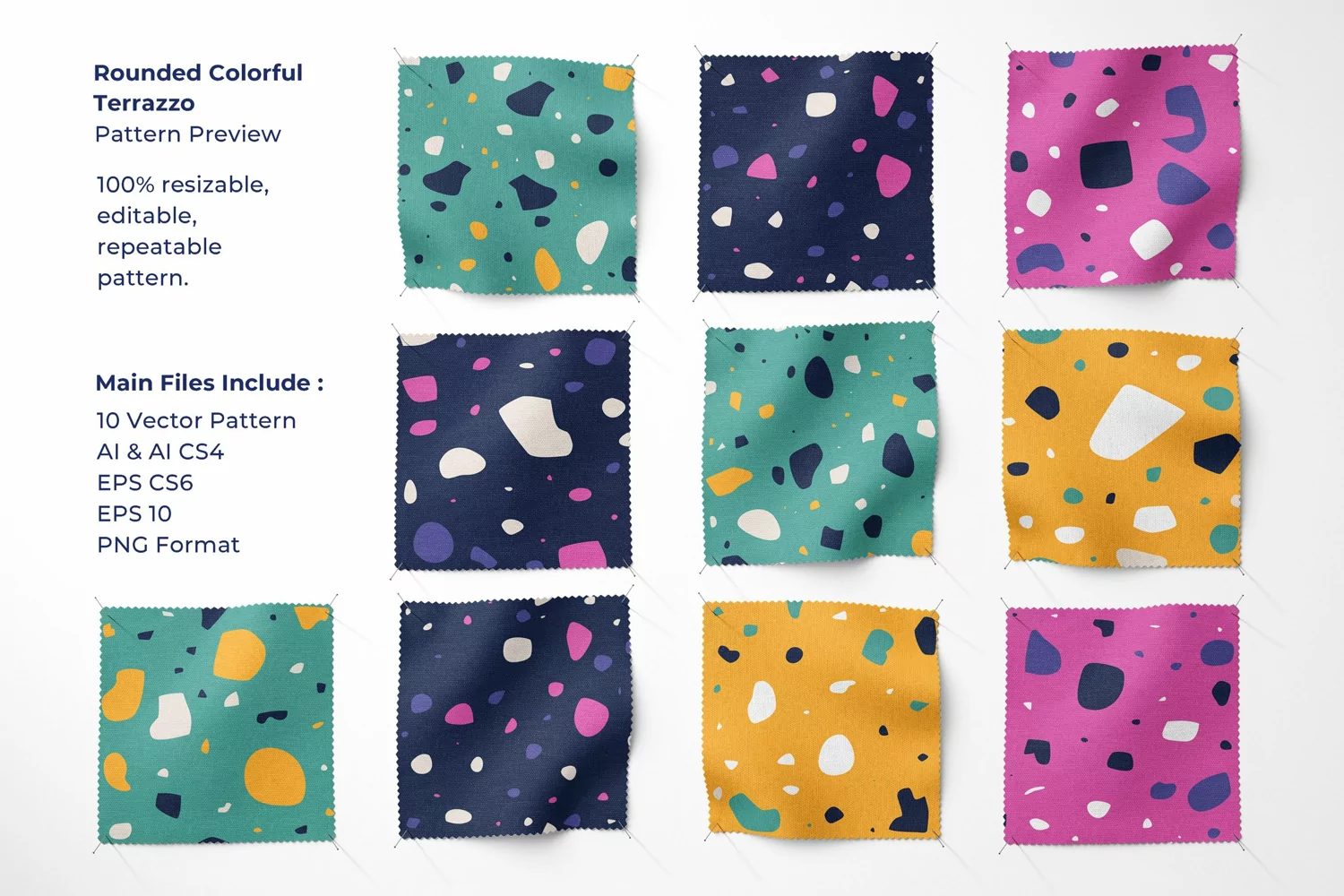 Rounded Colorful Terrazzo - Seamless Pattern product image 1