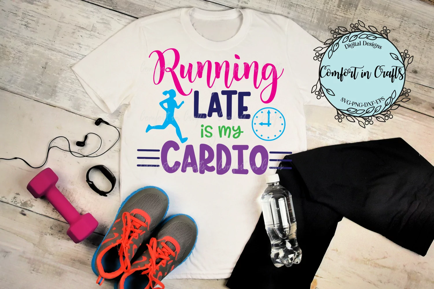 Running Late is my Cardio SVG and Sublimation product image 1