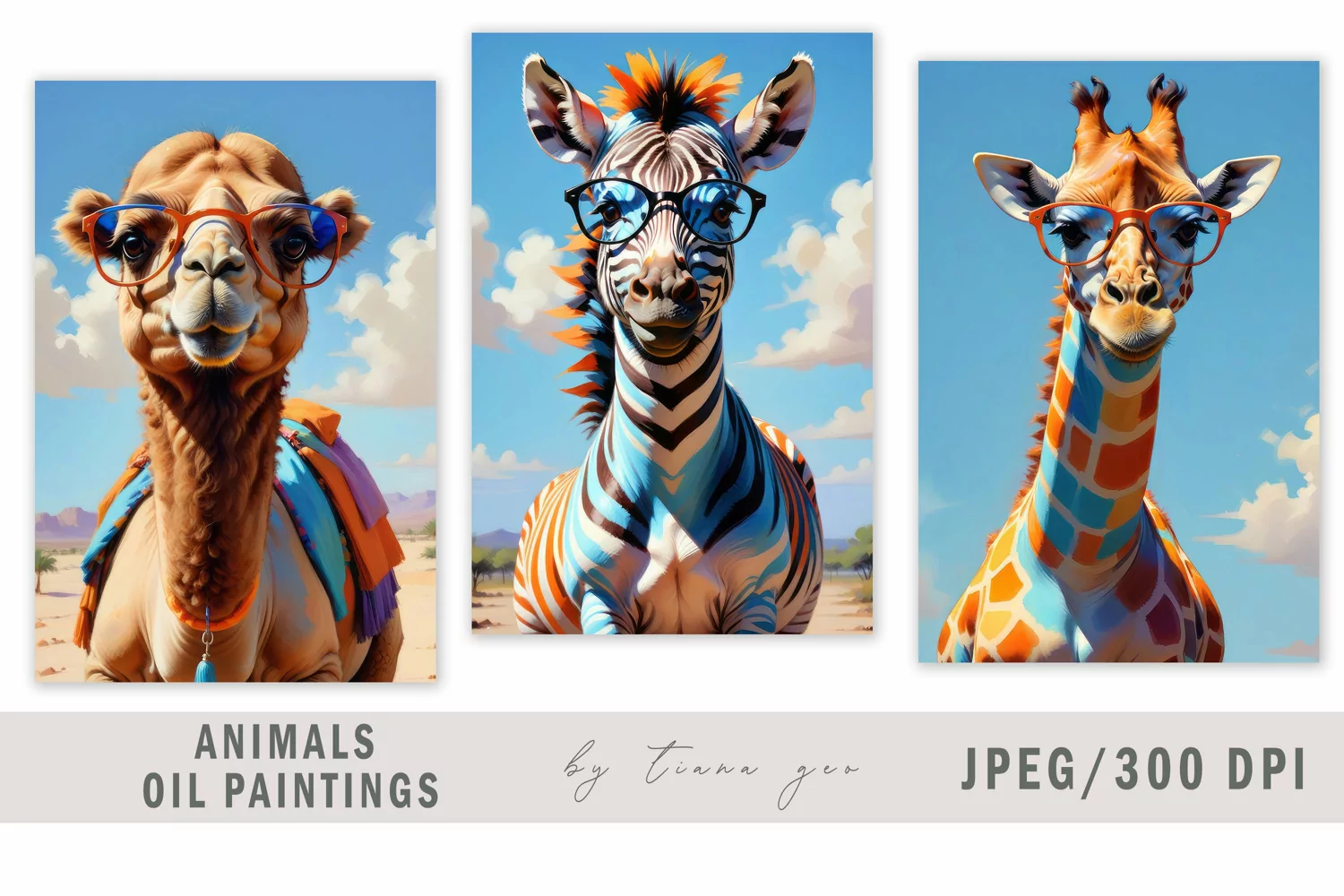 Cute safari animal illustrations for prints- 3 Jpeg product image 1