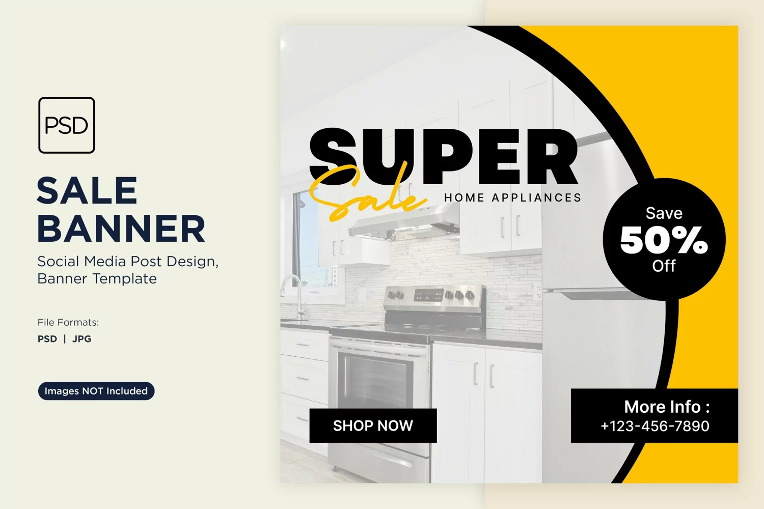 Super Sale on Home Appliances Banner Design Template product image 1