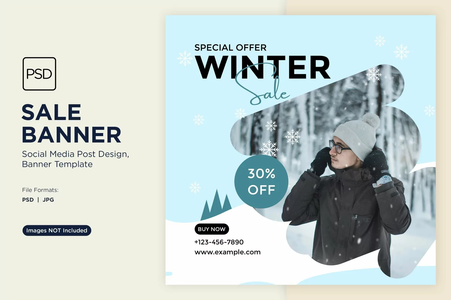 Winter Wonderland Winter Sale Banner Design Template product image 1