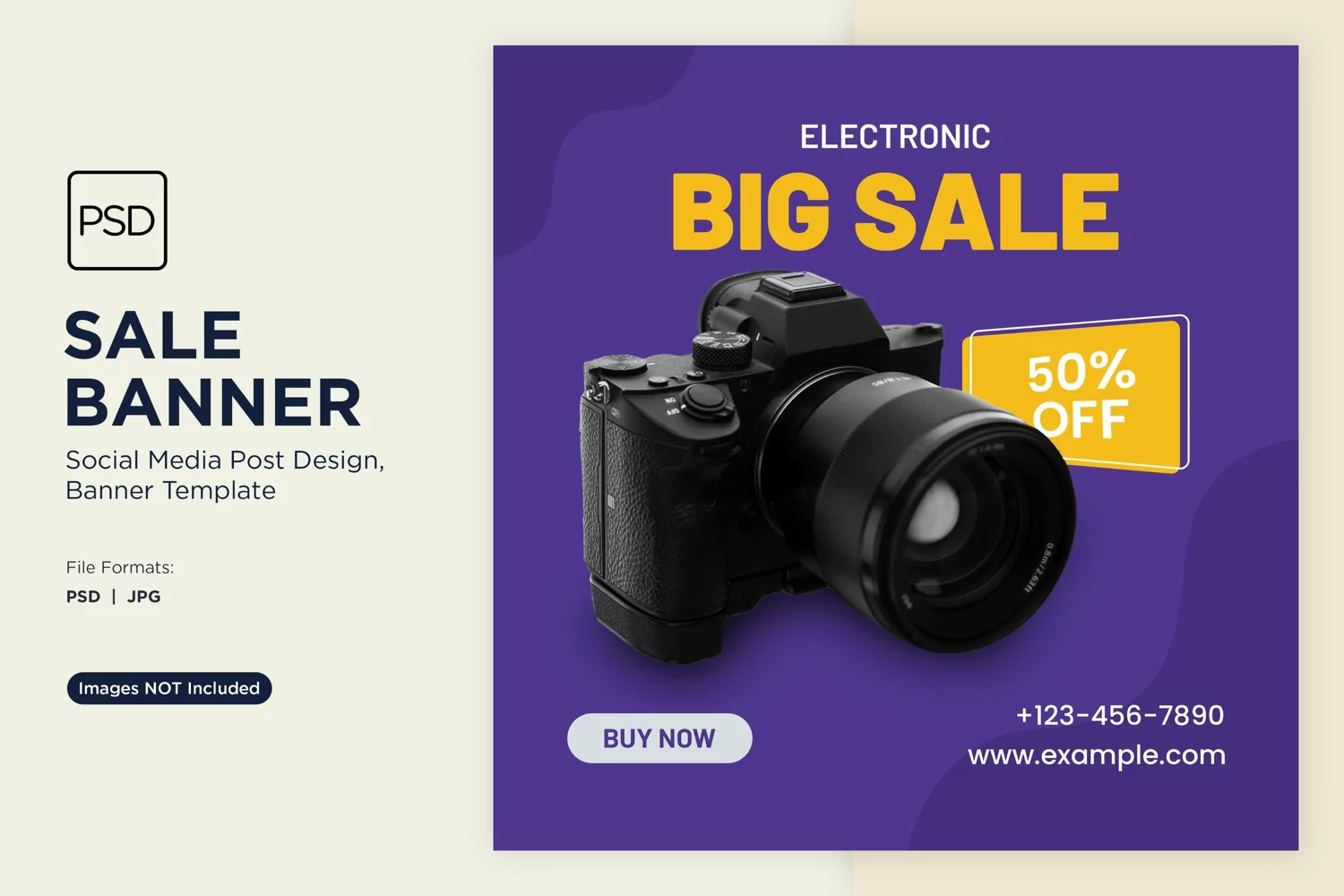 Big Sale on Camera Sale Banner Design Template product image 1