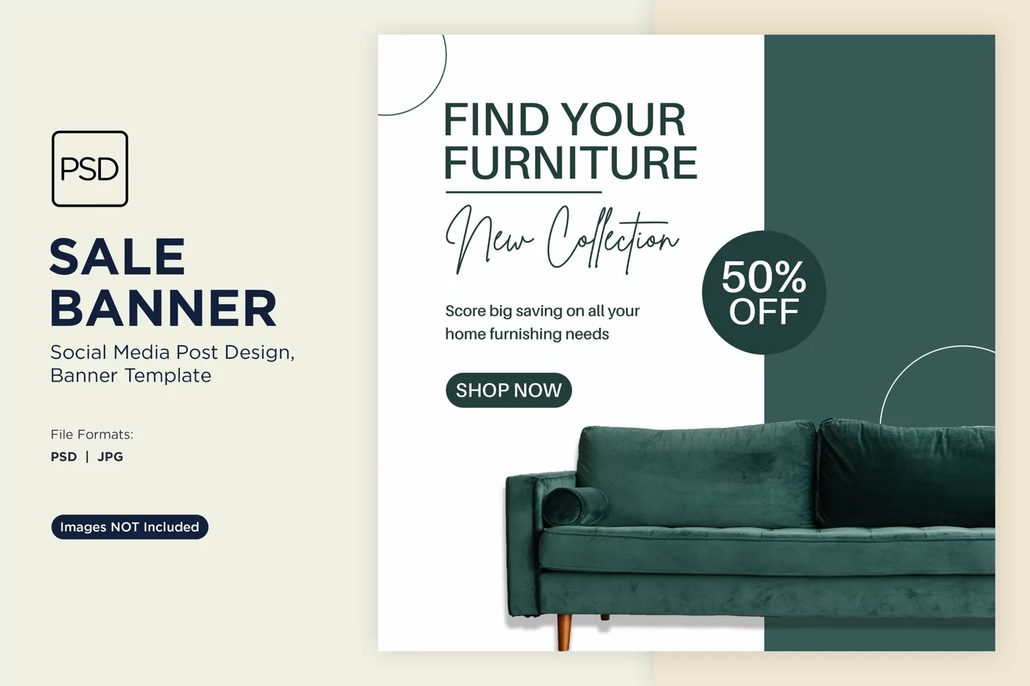 Special Sale on Home Furniture Banner Design Template product image 1