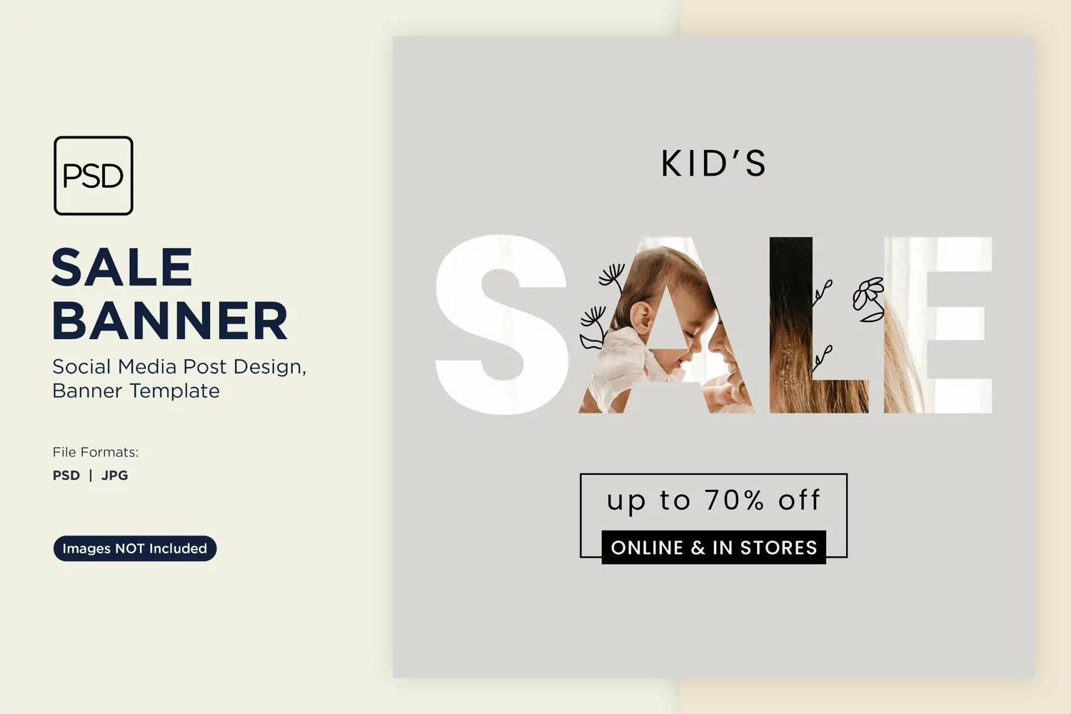 Special Offer Kids Sale Banner Design Template product image 1