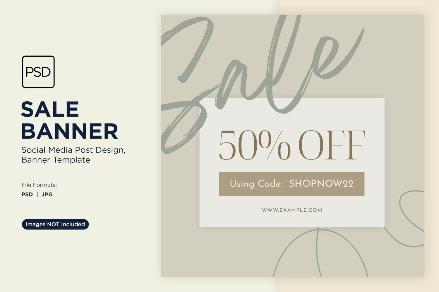 Big Sale 50 Percent Banner Design Template product image 1