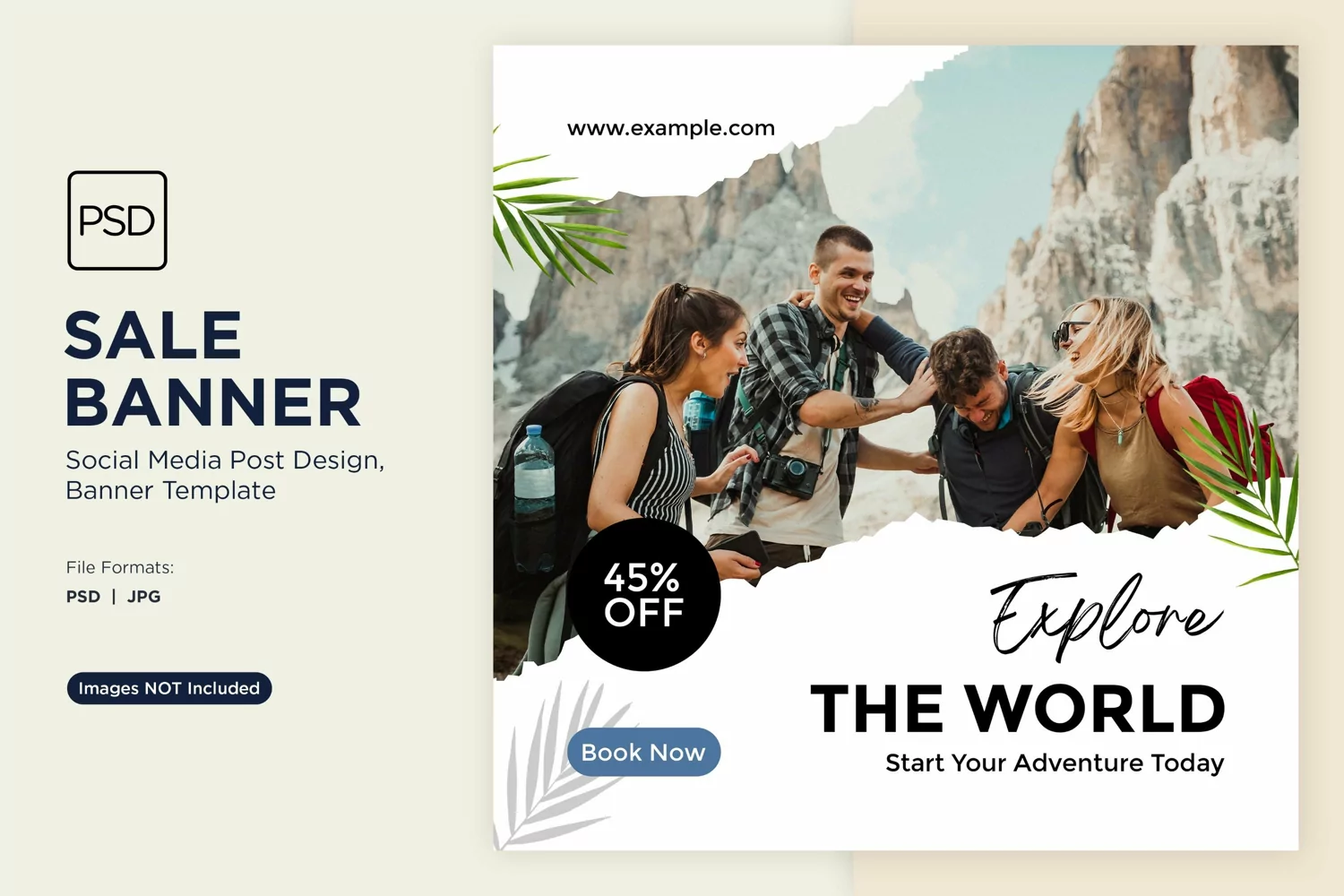 Explore the world travel and adventure sale banner design product image 1
