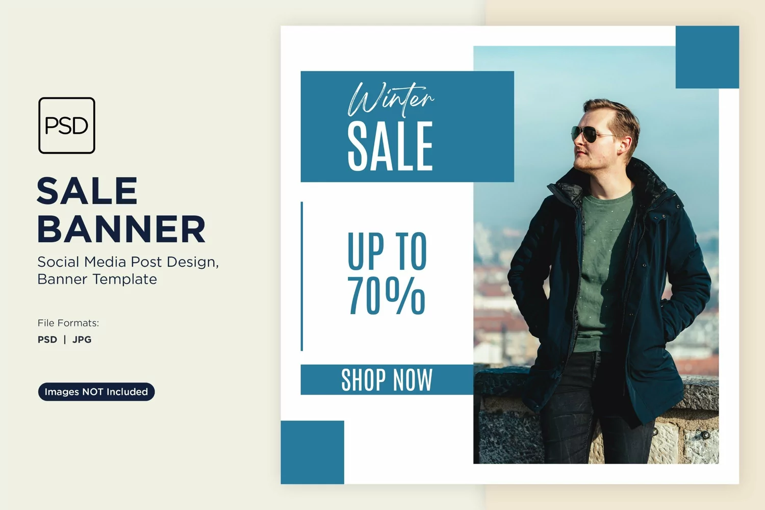 Winter Warm-Up Cozy Sale Banner Design Template product image 1