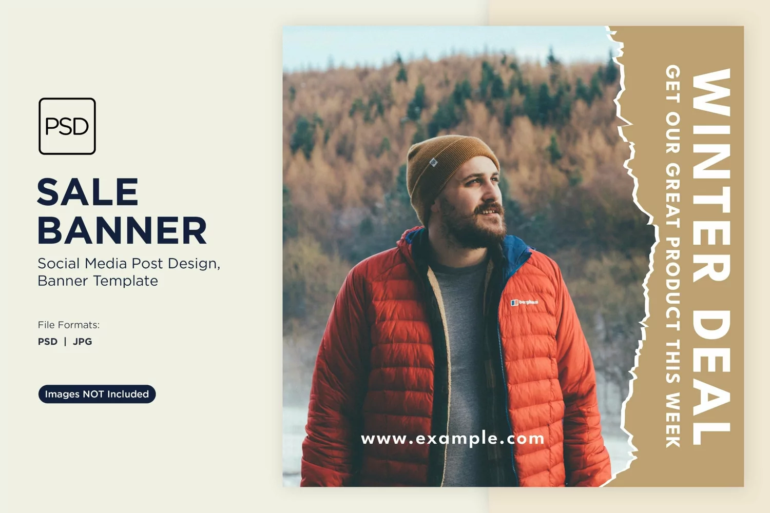 Winter Magic Snowy Sale Banner Design Template product image 1