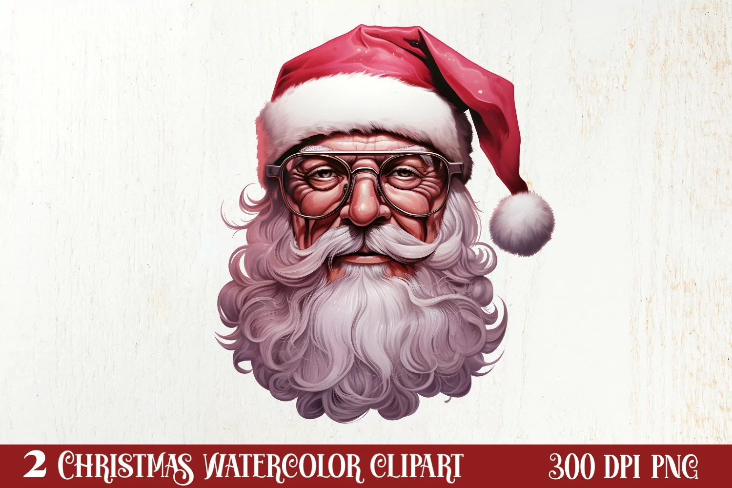 Vintage Black Pink Santa Claus Sublimation Clipart product image 1