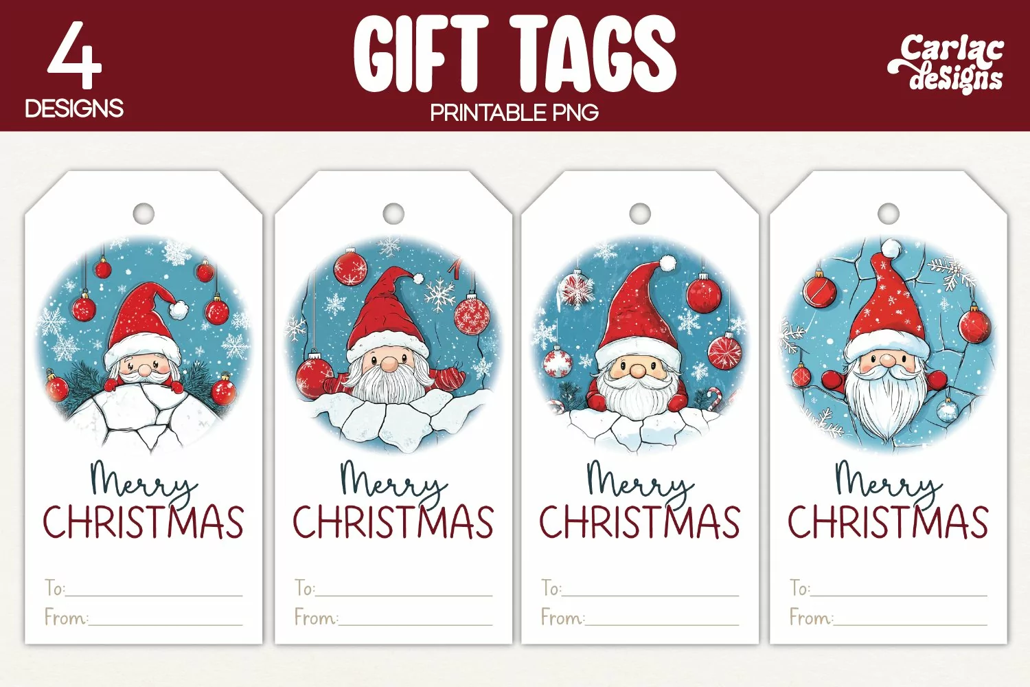 santa gift tags