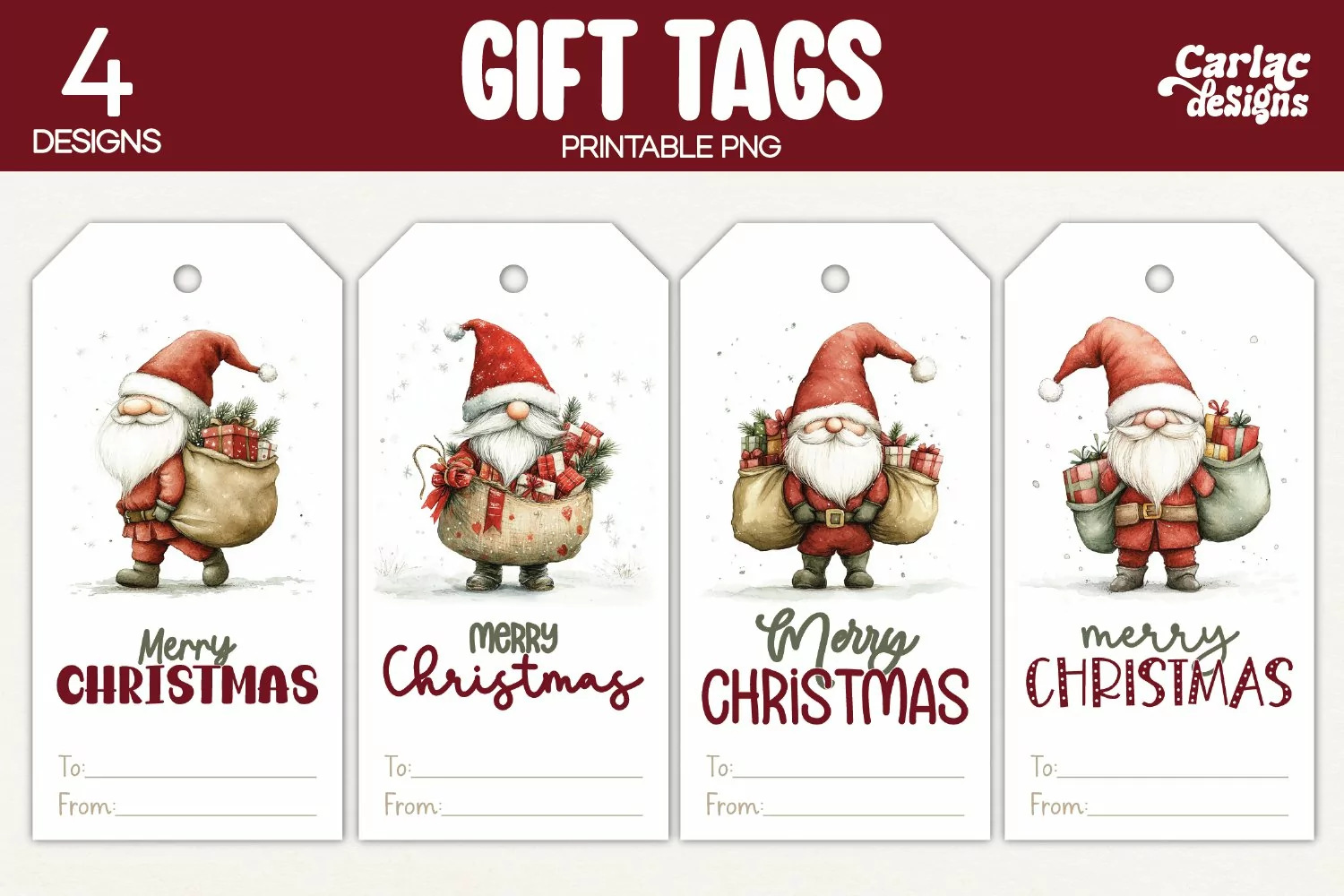 santa gift tags