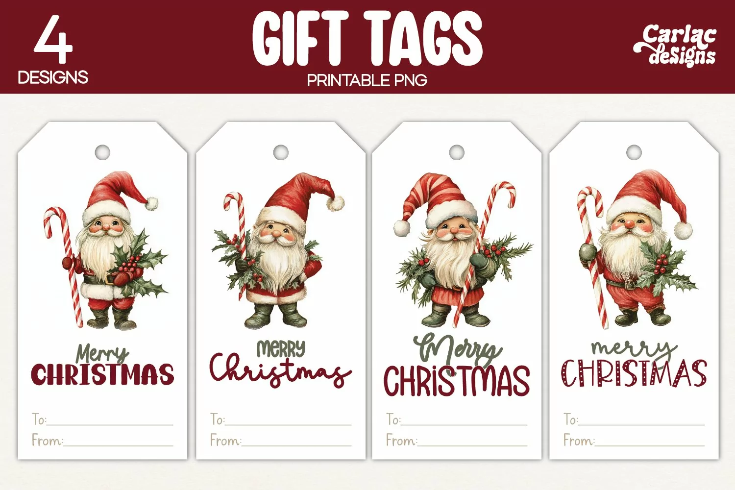 santa gift tags
