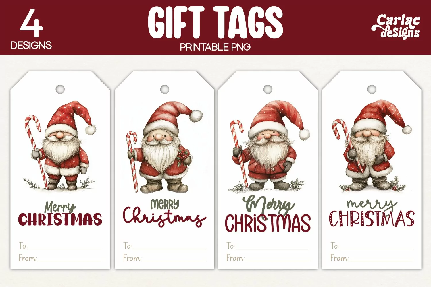 santa gift tags