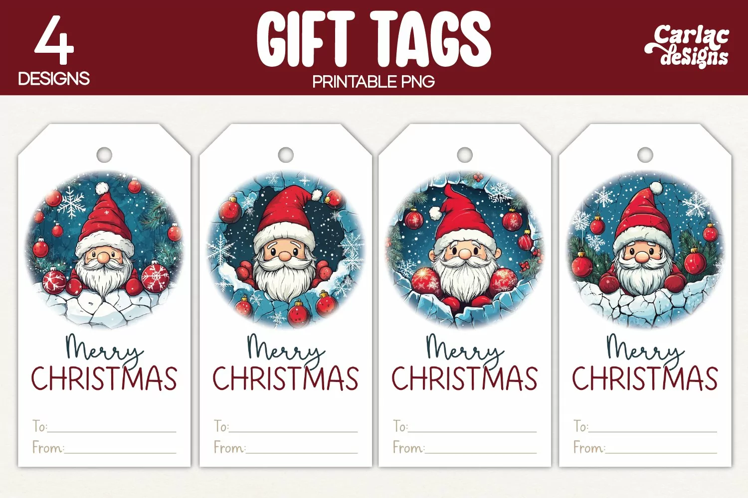 santa gift tags