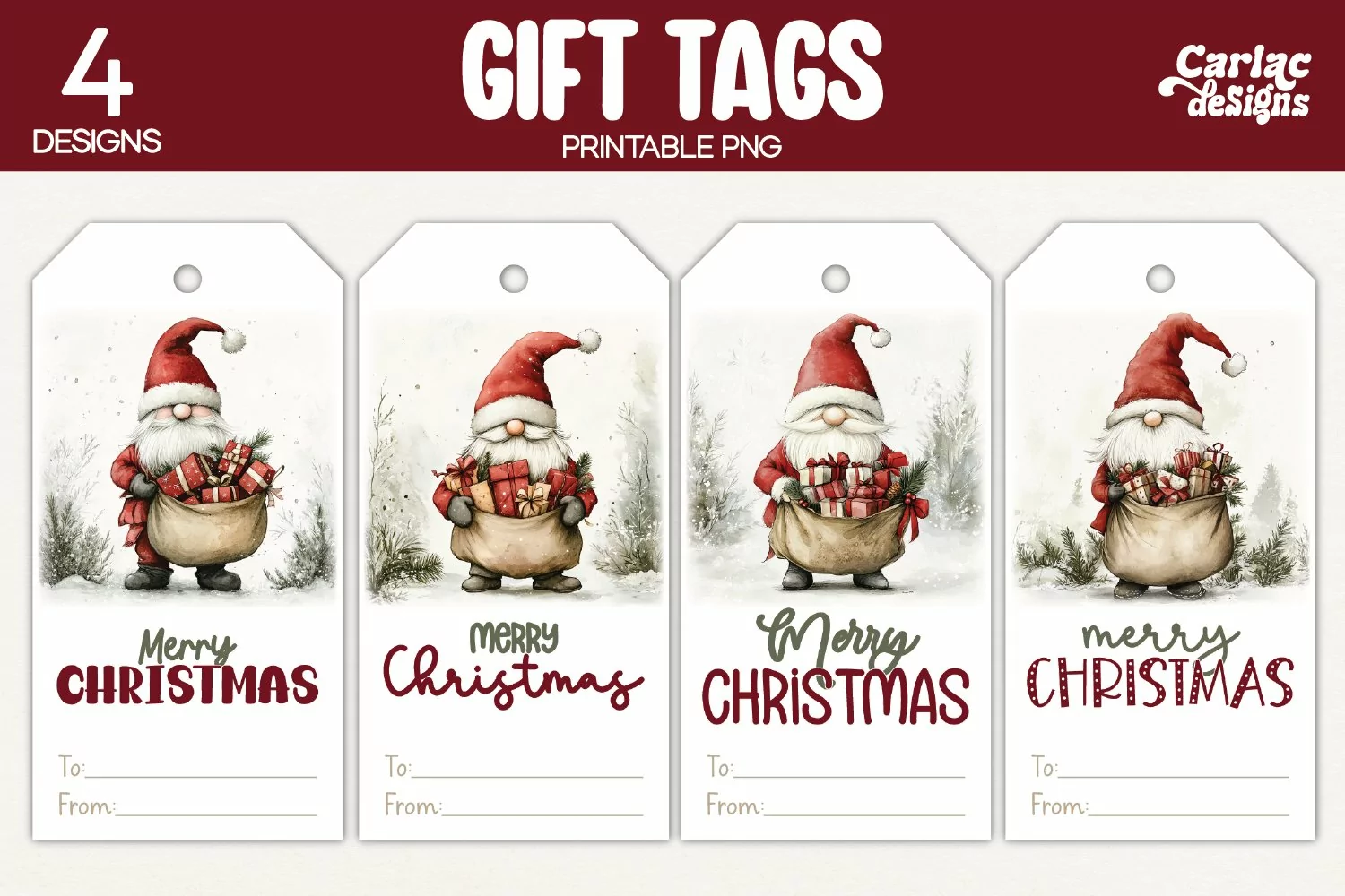 santa gift tags