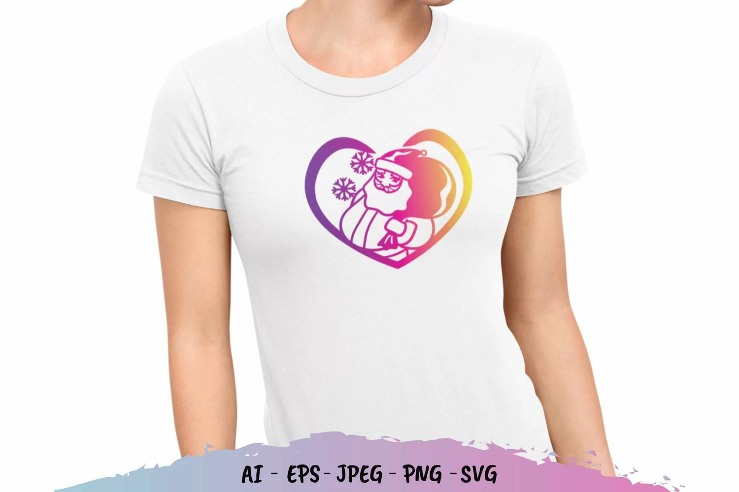 Santa in Heart with Gradient Color product image 1