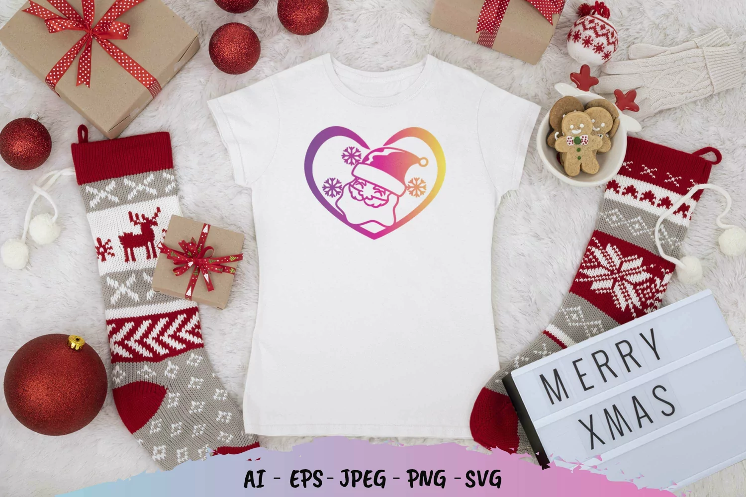 Santa in Heart with Gradient Color product image 1