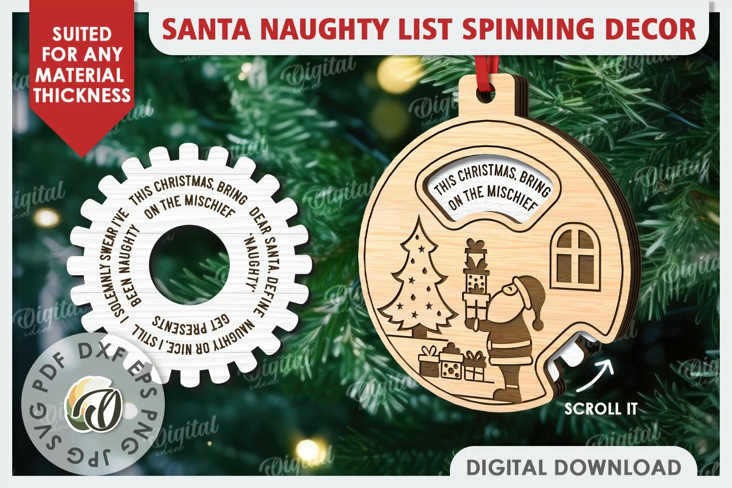 Christmas Tree Decoration Laser Cut. Tree Ornament SVG product image 1