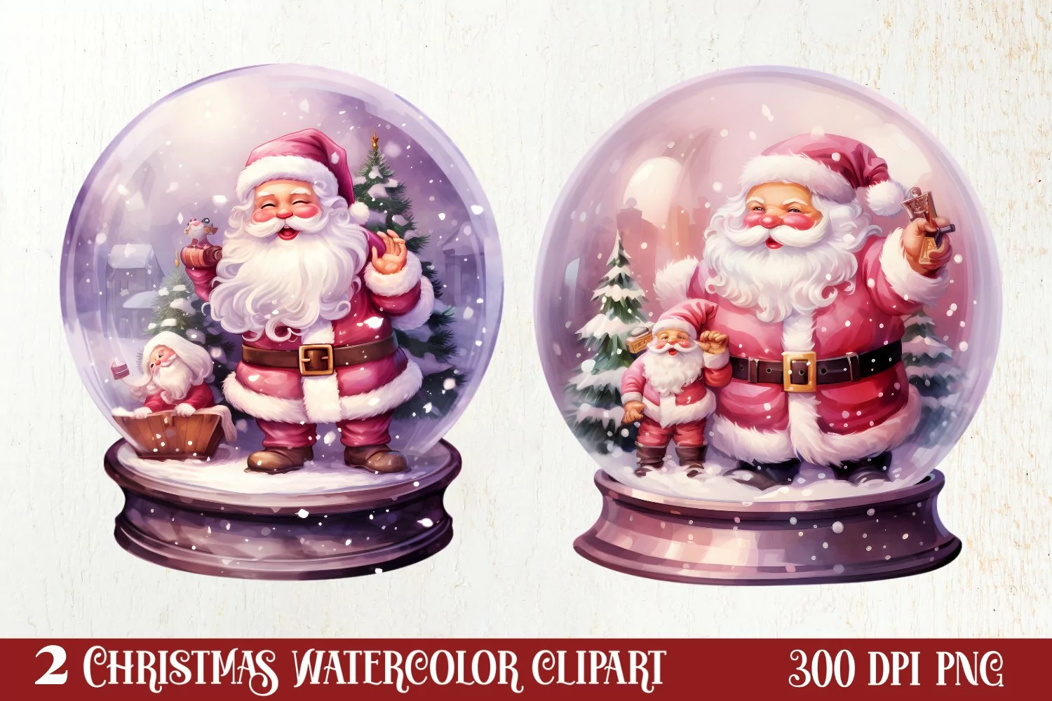 Santa Claus In Snow Globe Clipart Sublimation, Christmas SVG product image 1