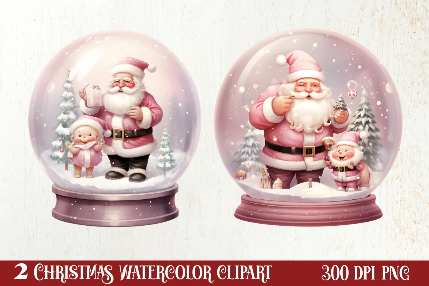 Santa Claus In Snow Globe Clipart Sublimation, Christmas SVG product image 1