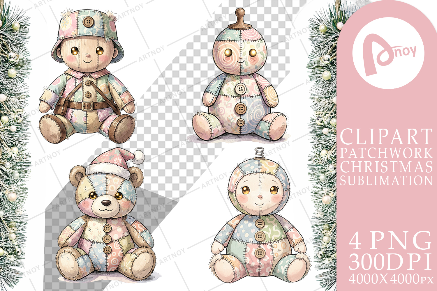Santa Workshop Patchwork Sublimation product image 1