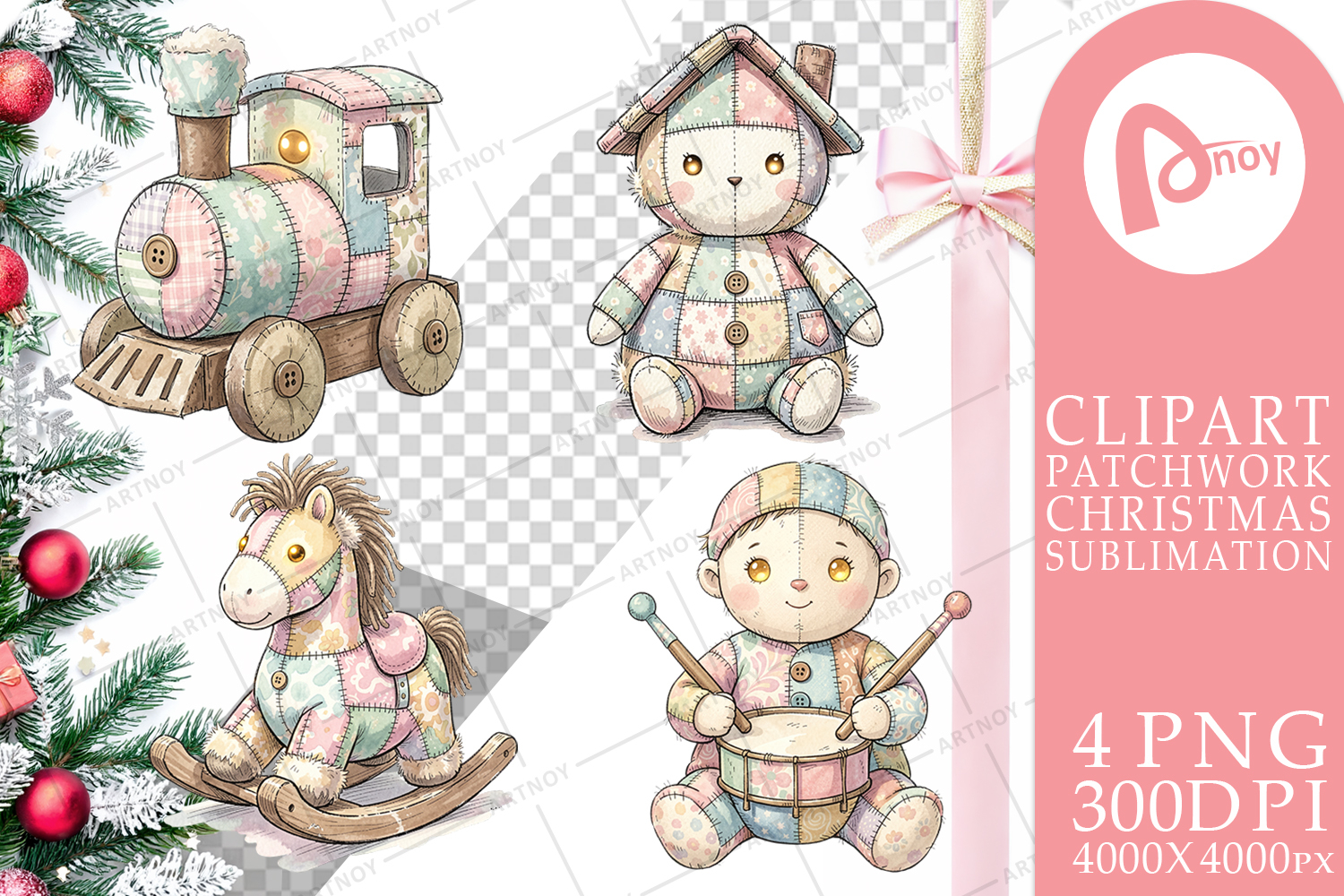 Santa Workshop Patchwork Sublimation product image 1