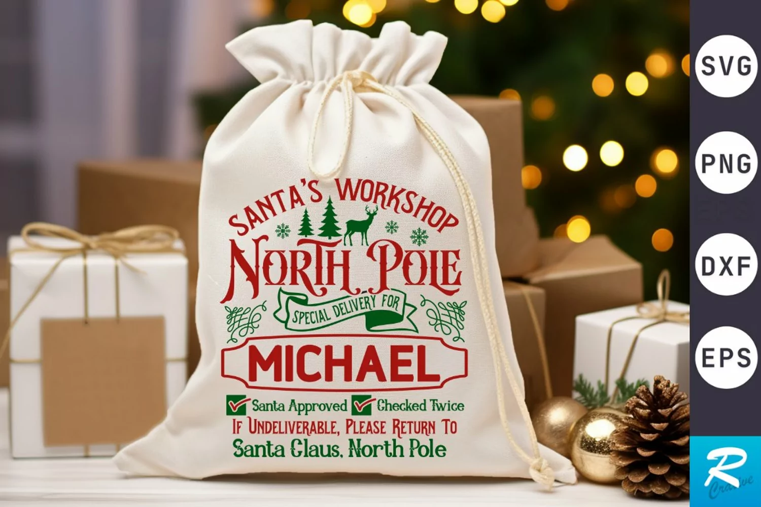 Santa's Workshop North Pole SVG, Santa Sack SVG Design product image 1