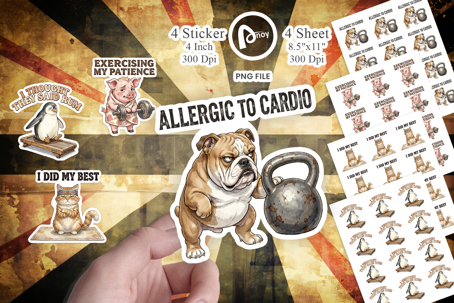 Sarcastic Anti Fitness Sticker product image 1
