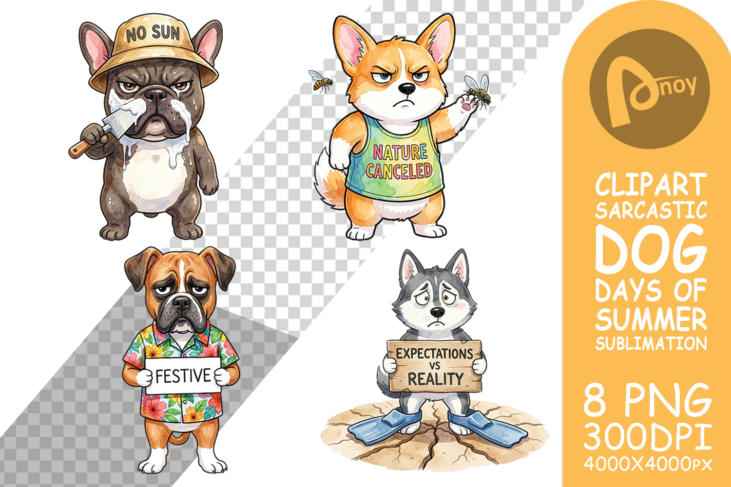 Sarcastic Anti Summer Dog Sublimation product image 1