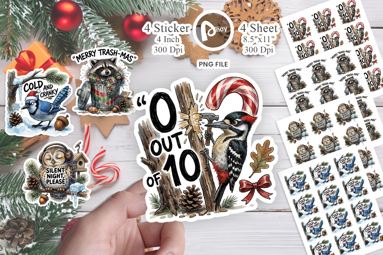 Judgmental Winter Birds Sticker product image 1