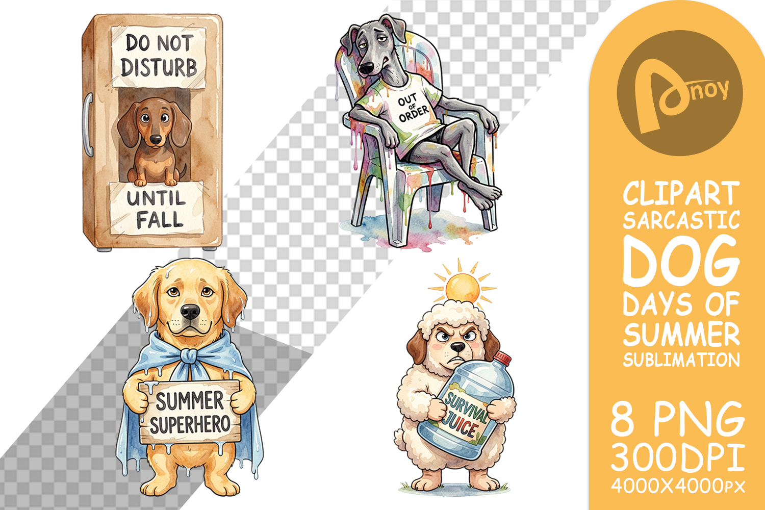 Sarcastic Lazy Summer Dog Sublimation product image 1