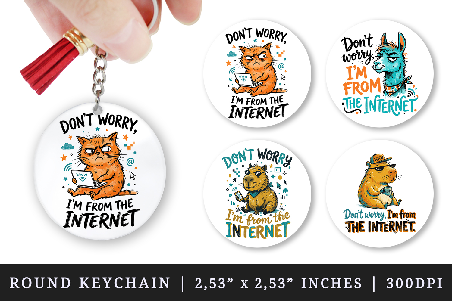 Sarcastic Quote round keychain pintable sublimation design product image 1