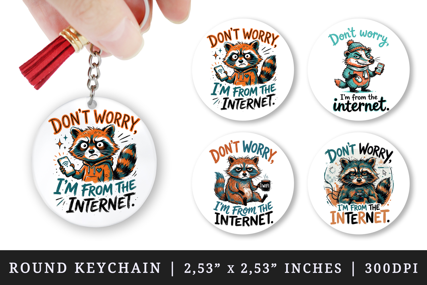 Sarcastic Quote round keychain pintable sublimation design product image 1