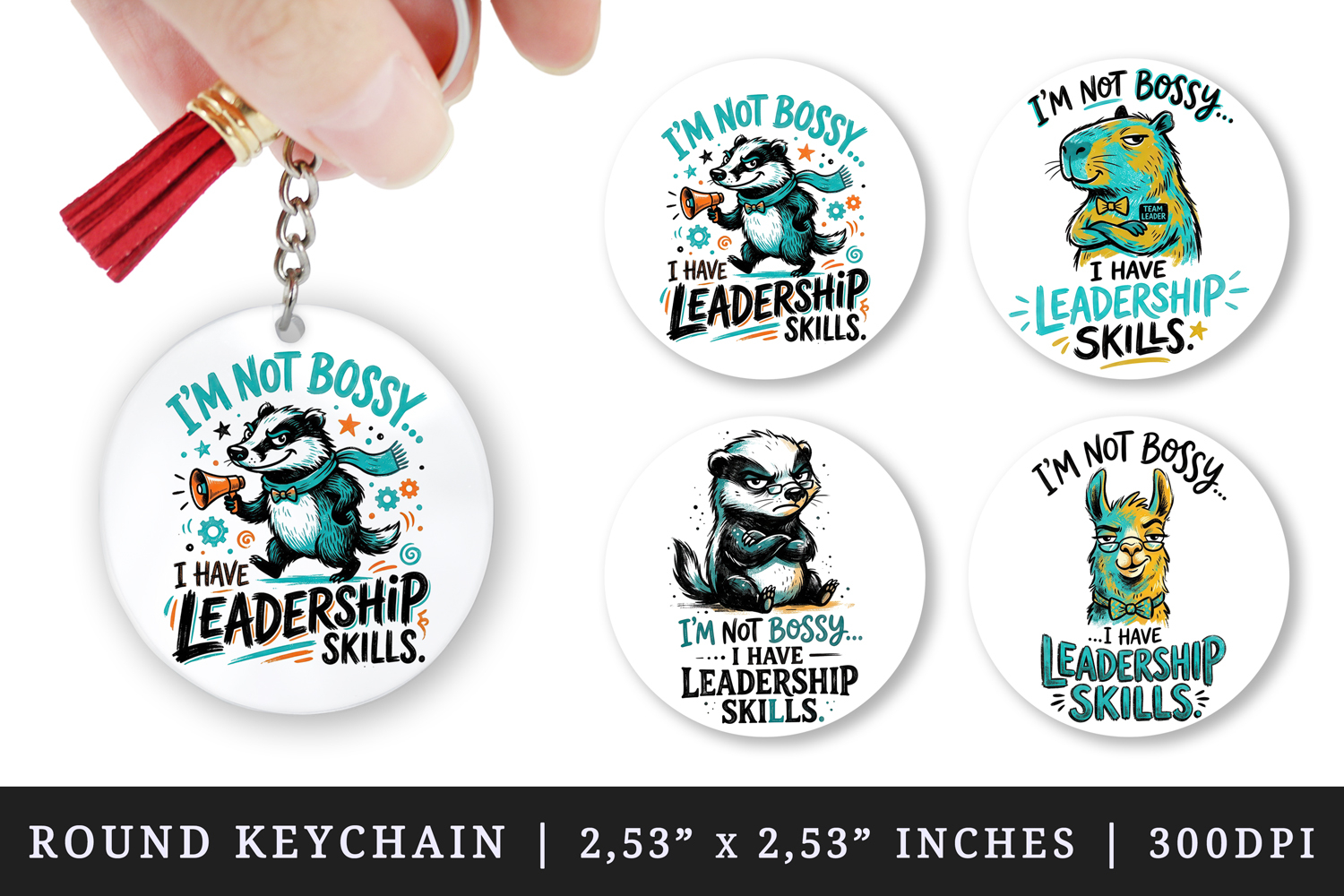 Sarcastic Quote round keychain pintable sublimation design product image 1