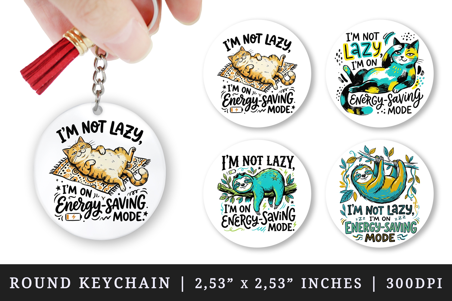 Sarcastic Quote round keychain pintable sublimation design product image 1