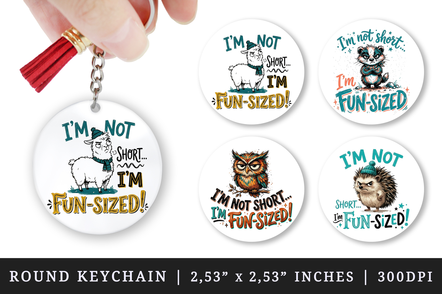 Sarcastic Quote round keychain pintable sublimation design product image 1