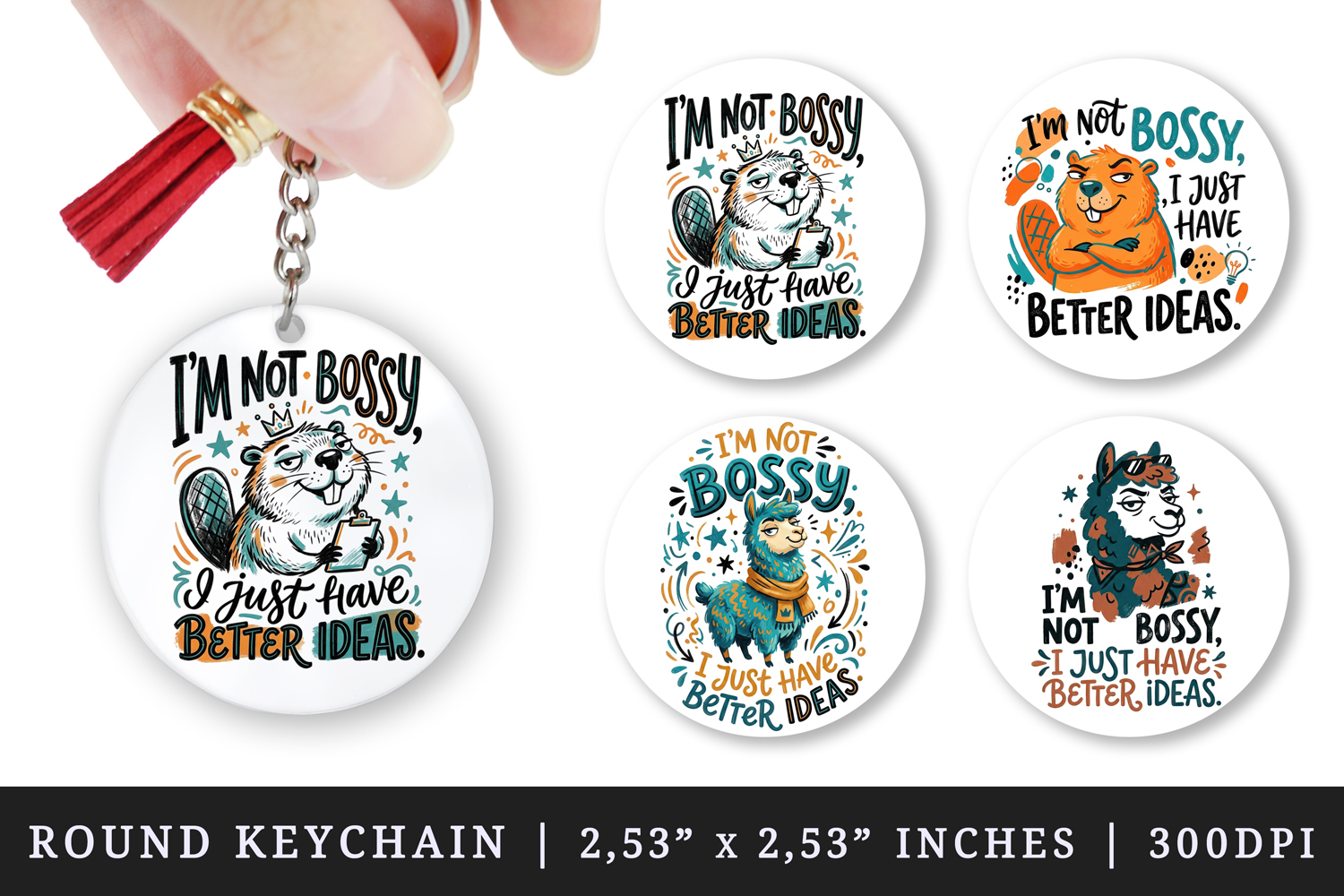 Sarcastic Quote round keychain pintable sublimation design product image 1