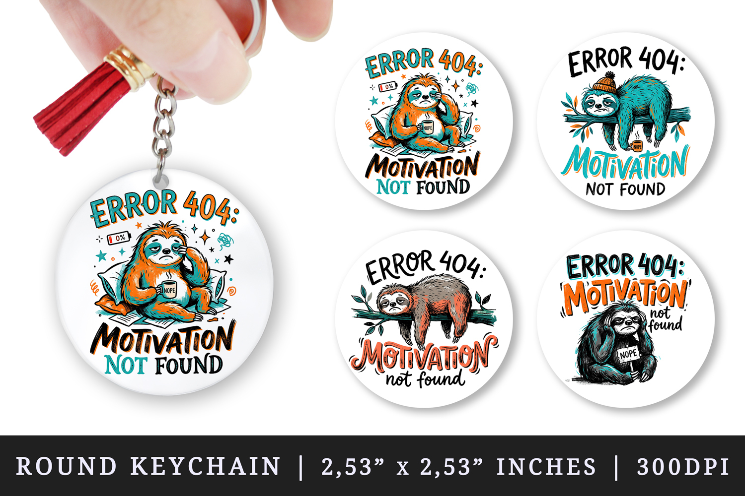 Sarcastic Quote round keychain pintable sublimation design product image 1