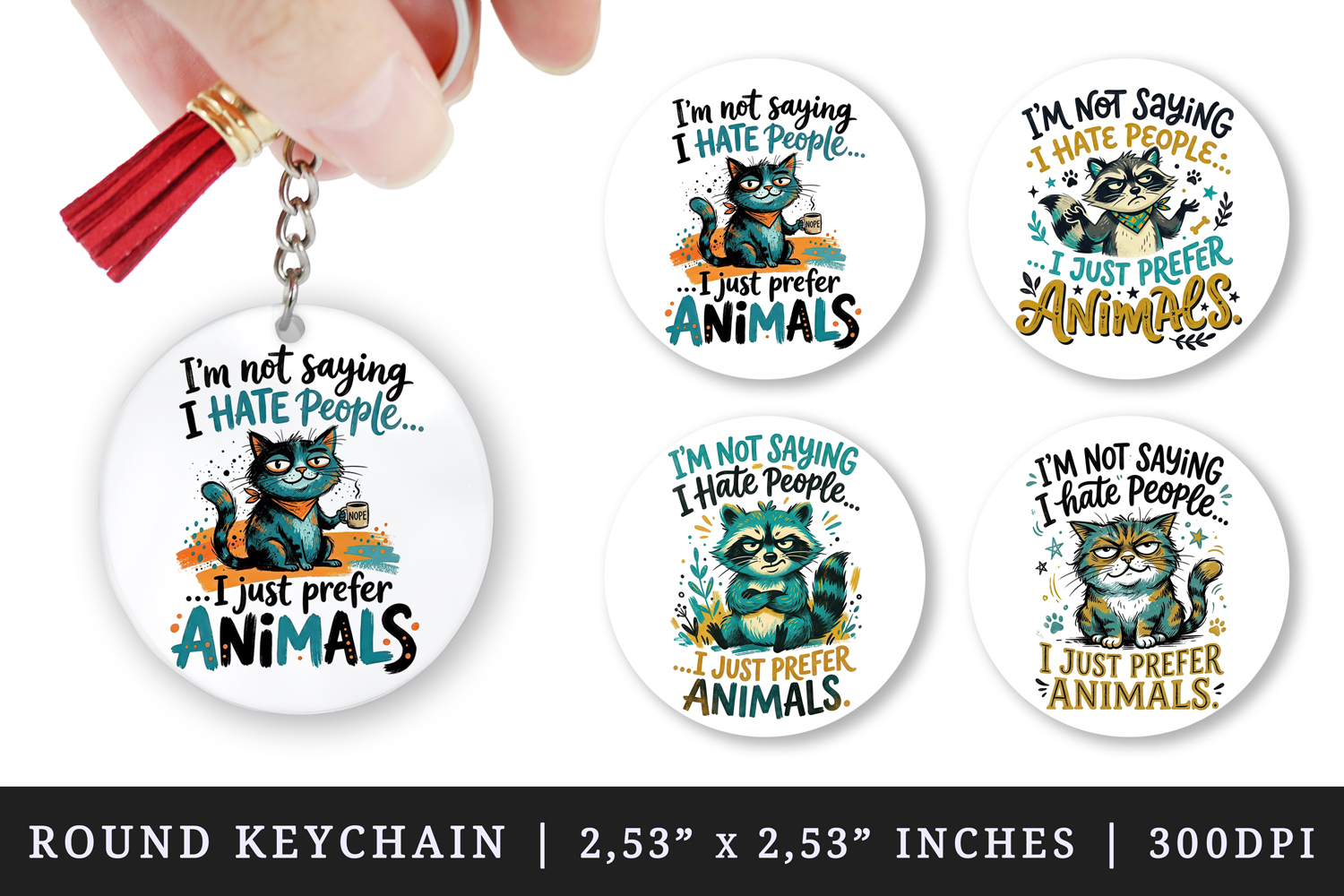 Sarcastic Quote round keychain pintable sublimation design product image 1