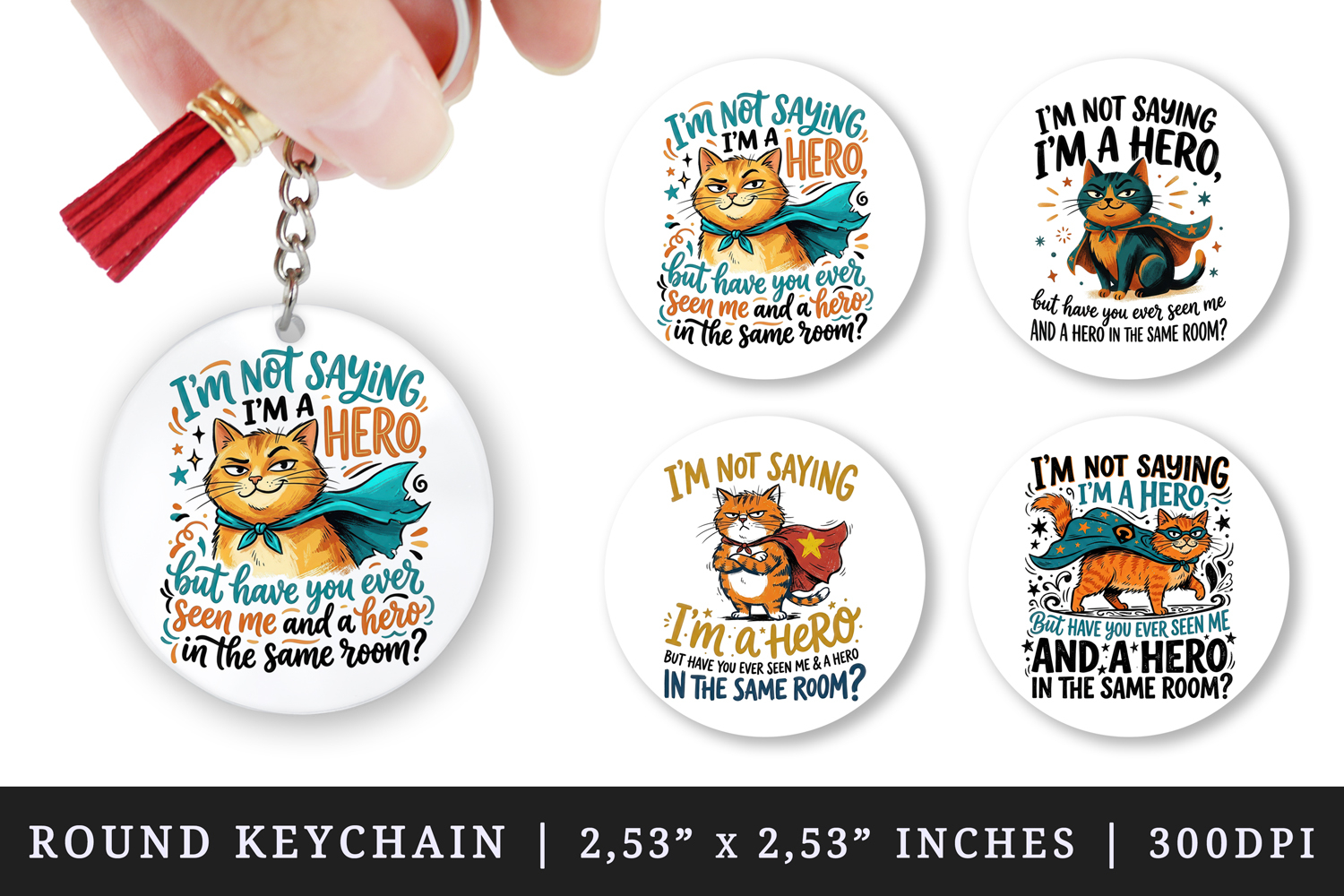 Sarcastic Quote round keychain pintable sublimation design product image 1