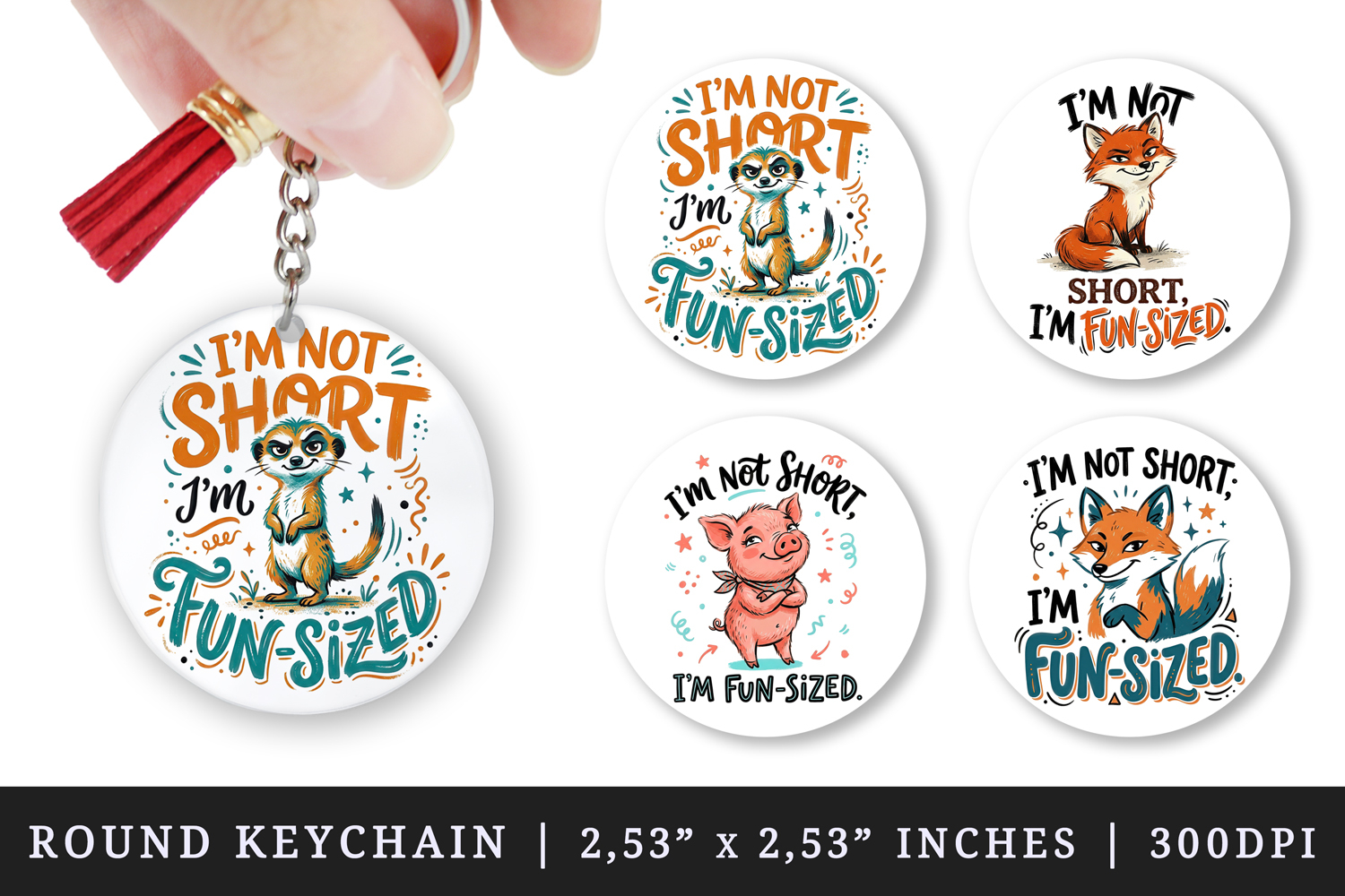 Sarcastic Quote round keychain pintable sublimation design product image 1