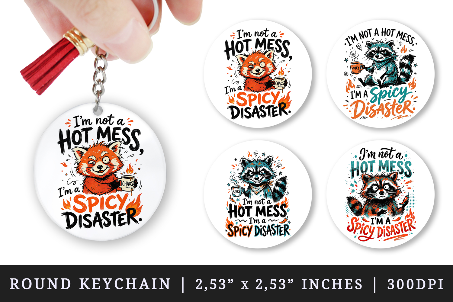 Sarcastic Quote round keychain pintable sublimation design product image 1