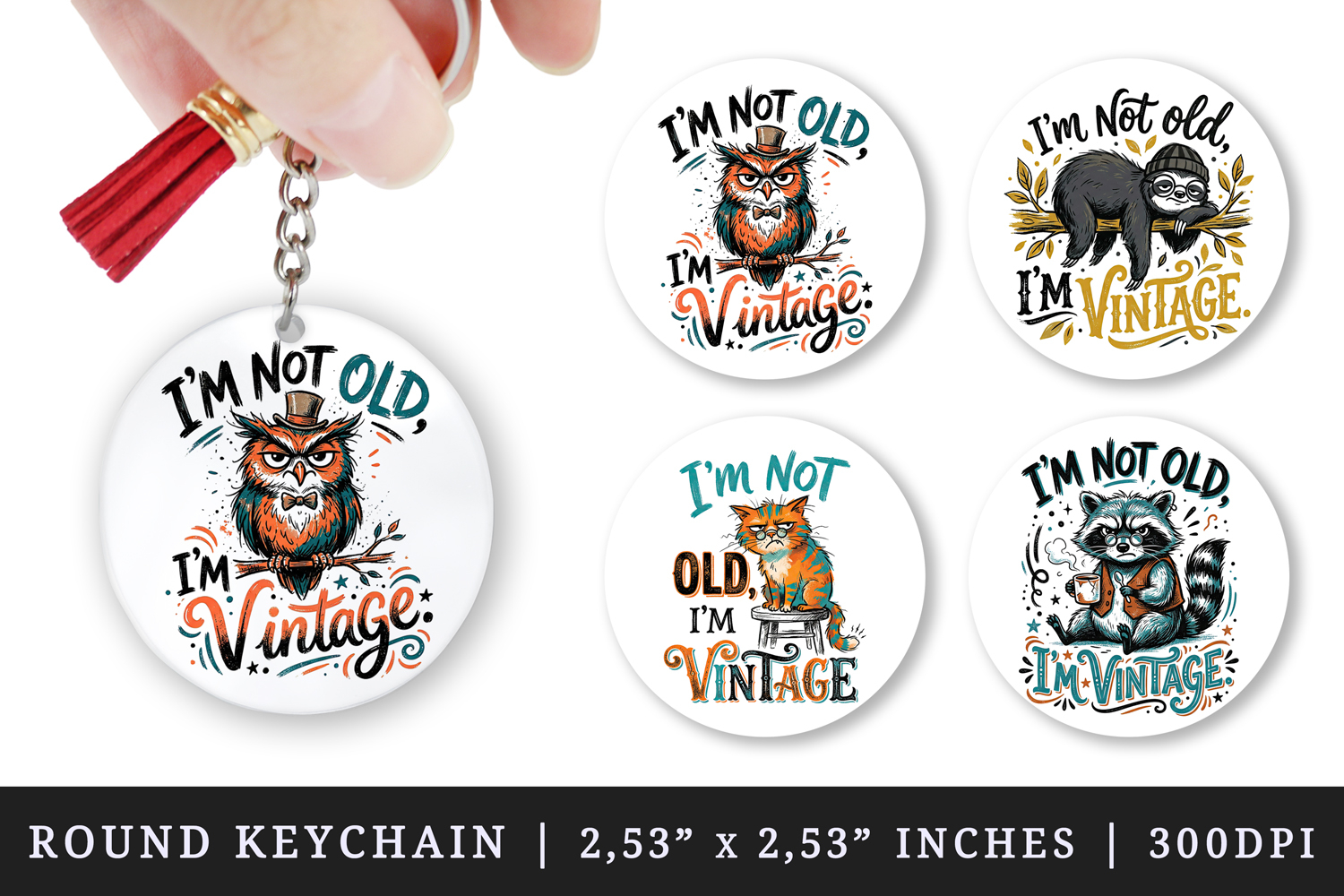 Sarcastic Quote round keychain pintable sublimation design product image 1