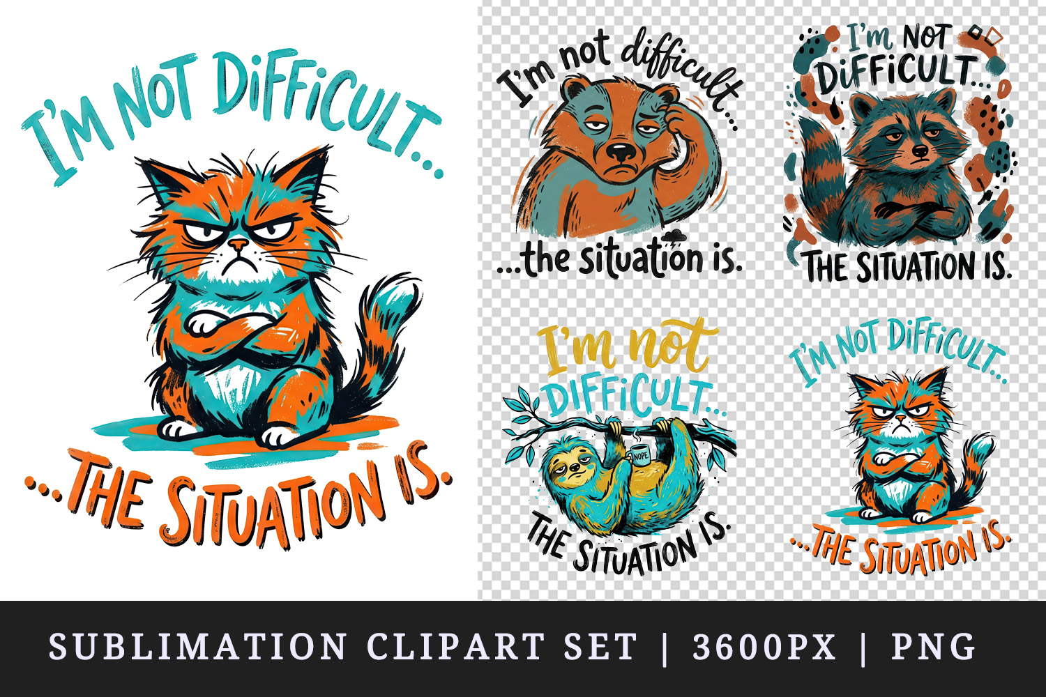 Sarcastic Quote clipart printable sublimation design png product image 1